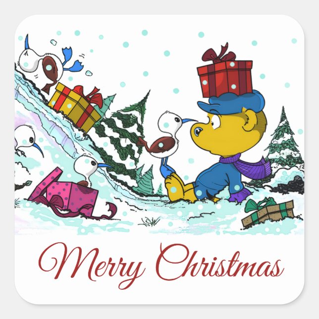 Ferald Christmas Square Sticker (Front)