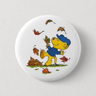 Ferald Dancing Amongst The Autumn Leaves Button