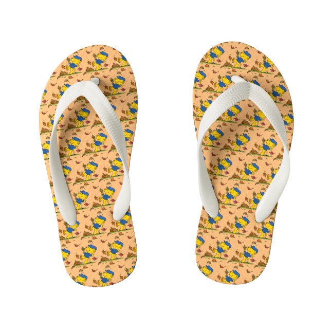Ferald Dancing Amongst The Autumn Leaves Kid's Flip Flops (Footbed)