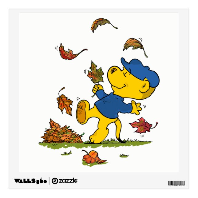 Ferald Dancing Amongst The Autumn Leaves Wall Sticker (Front)
