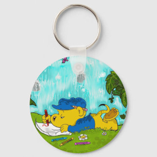 Ferald Drawing By The Waterfall Keychain