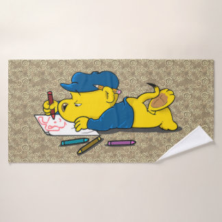 Ferald Drawing With Crayons Bath Towel