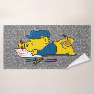 Ferald Drawing With Crayons Bath Towel