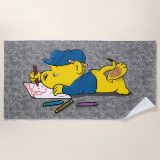 Ferald Drawing With Crayons  Beach Towel