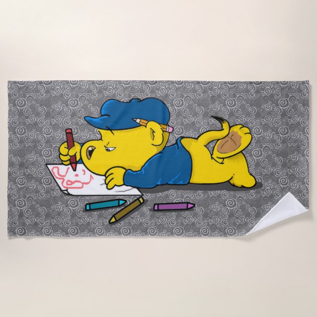 Ferald Drawing With Crayons  Beach Towel (Front)