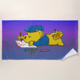 Ferald Drawing With Crayons Beach Towel