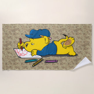 Ferald Drawing With Crayons  Beach Towel