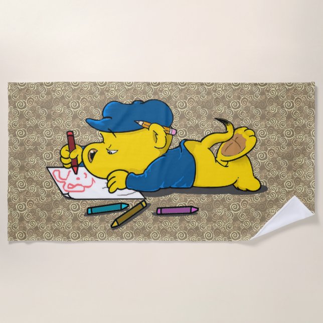 Ferald Drawing With Crayons  Beach Towel (Front)