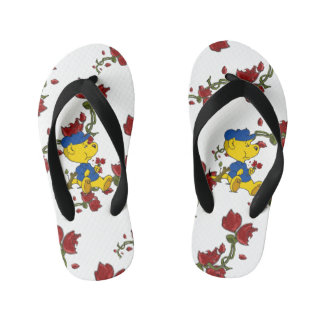 Ferald Eating Roses Kid's Flip Flops