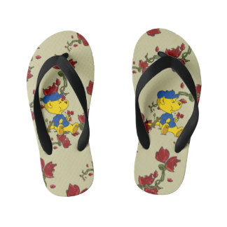 Ferald Eating Roses Kid's Flip Flops