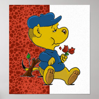 Ferald Eating Roses Poster