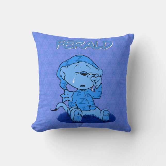 Ferald Feeling Blue Throw Pillow (Front)