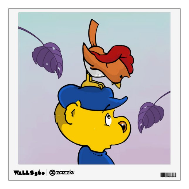 Ferald | Ferret Meets Whippoorwill Wall Sticker (Front)