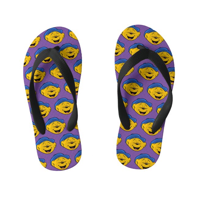 Ferald Laughing Emoji  Kid's Flip Flops (Footbed)