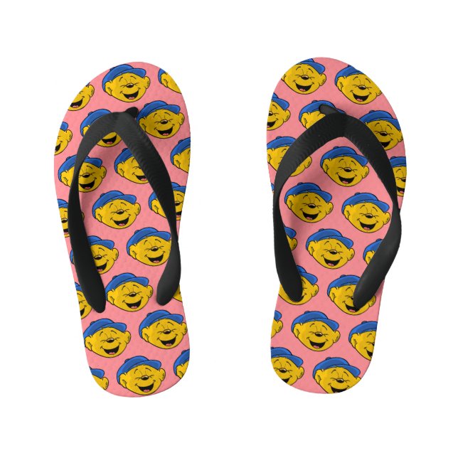Ferald Laughing Emoji  Kid's Flip Flops (Footbed)