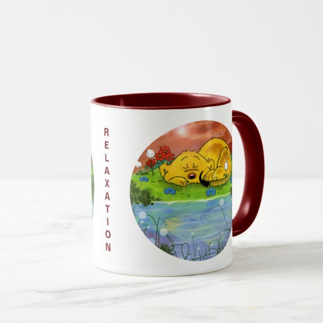 Ferald Napping By The Sunflowers Mug (Front Right)