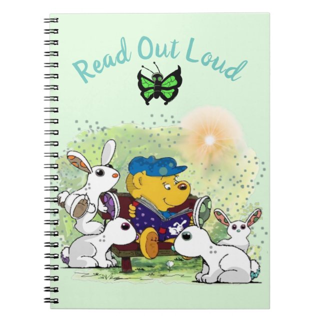 Ferald Reading To The Bunnies Notebook (Front)