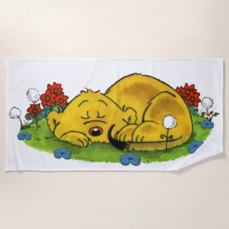 Ferald Sleeping By Sunflowers Beach Towel