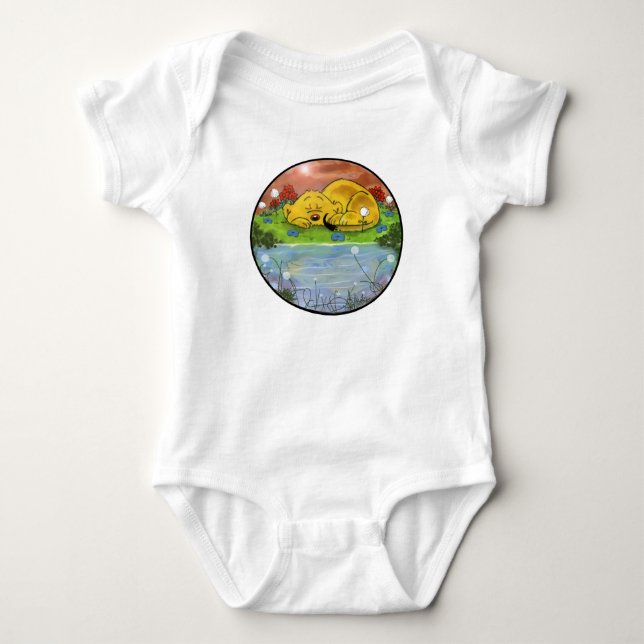 Ferald Sleeping By The Sunflowers Baby Bodysuit (Front)