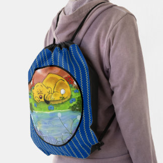Ferald Sleeping By The Sunflowers Drawstring Bag
