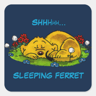 Ferald | Sleeping Ferret Tote Bag Square Sticker