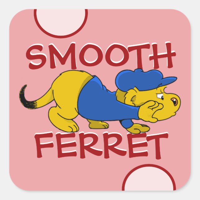 Ferald | Smooth Ferret Square Sticker (Front)