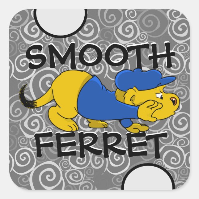 Ferald | Smooth Ferret Square Sticker (Front)