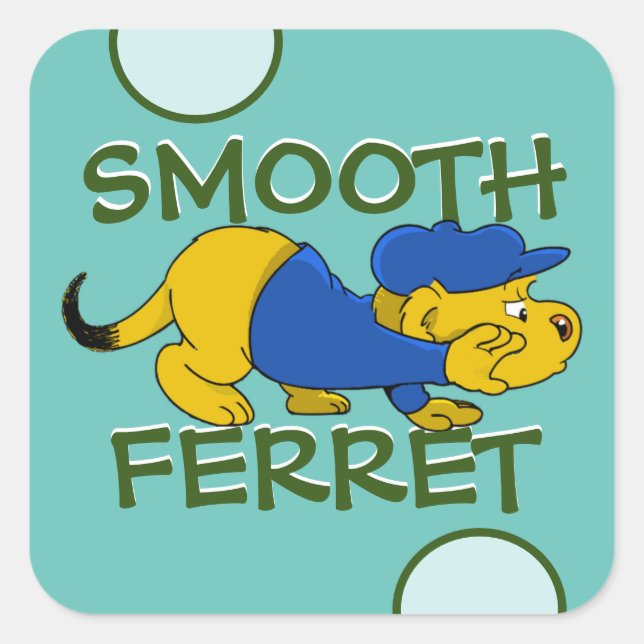 Ferald | Smooth Ferret Square Sticker (Front)