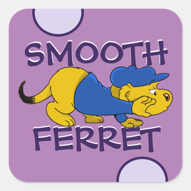 Ferald | Smooth Ferret Square Sticker (Front)