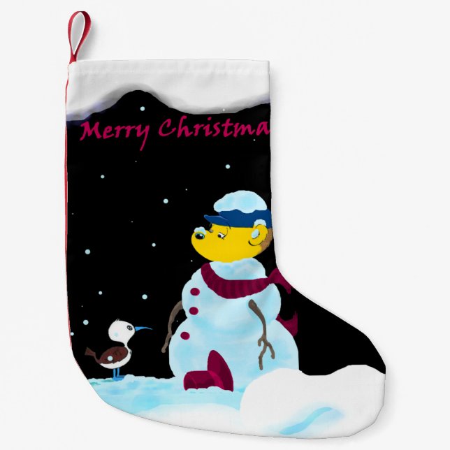 Ferald: The Snow Ferret Small Christmas Stocking (Front)
