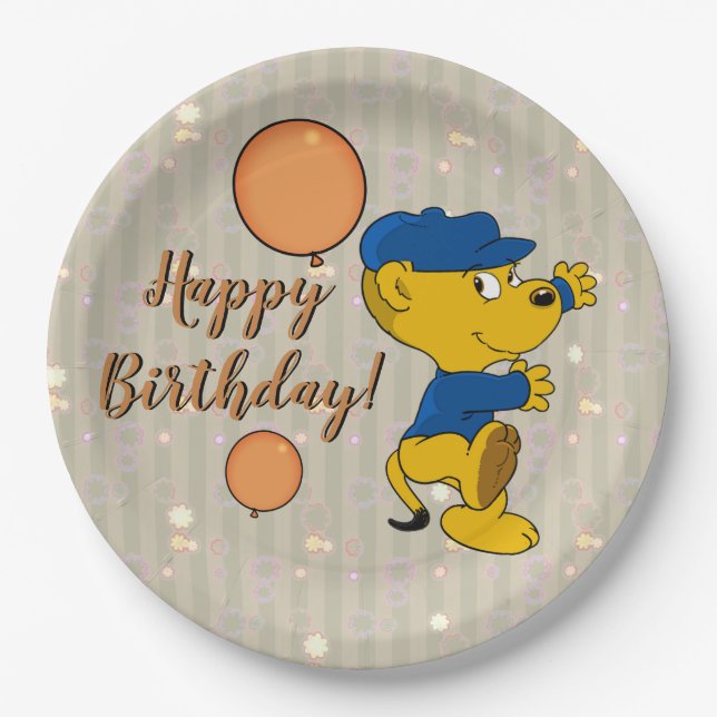 Ferald | Upbeat Birthday Paper Plates (Front)