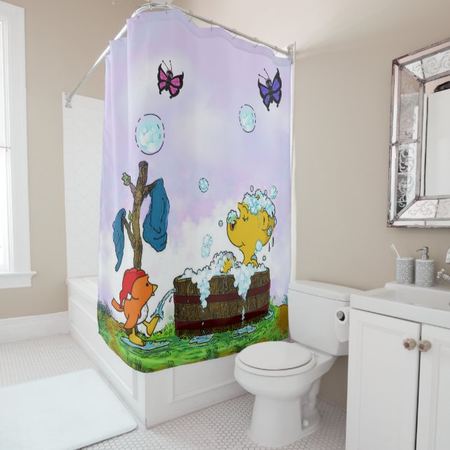 Ferald's Bubble Bath Shower Curtain (In Situ)