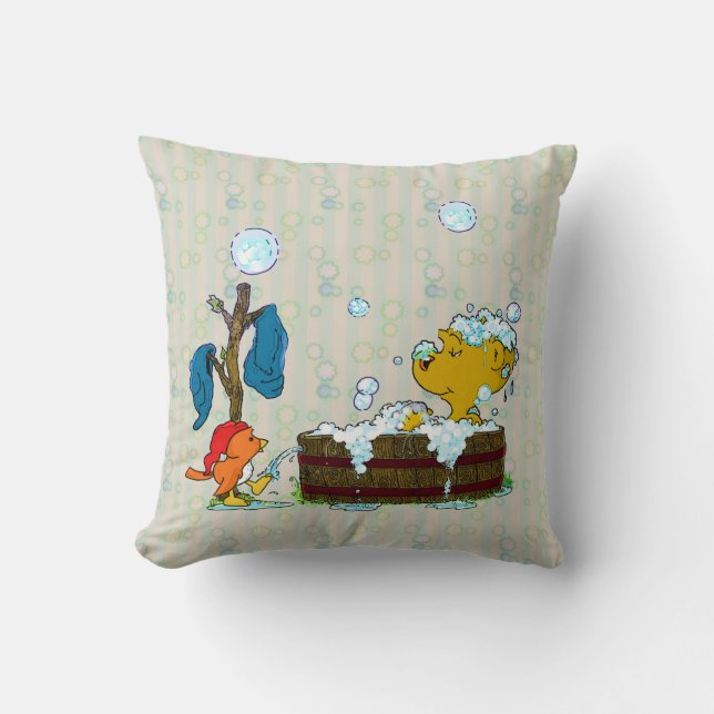 Ferald's Bubble Bath   Throw Pillow (Front)