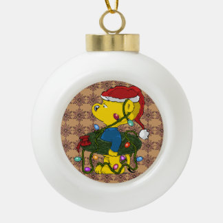 Ferald's Hula Wreath Ceramic Ball Christmas Ornament