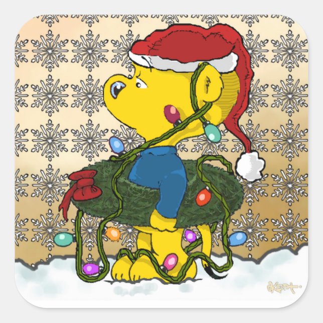 Ferald's Hula Wreath Square Sticker (Front)