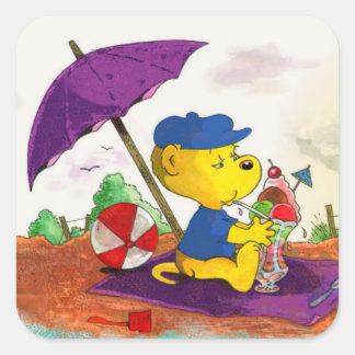 Ferald's Ice Cream Beach Delight Square Sticker
