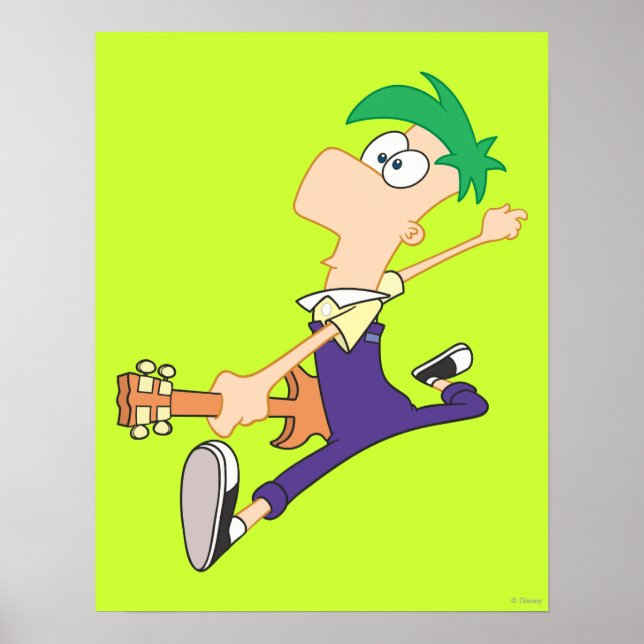 Ferb Rocking Out with Guitar Poster (Front)