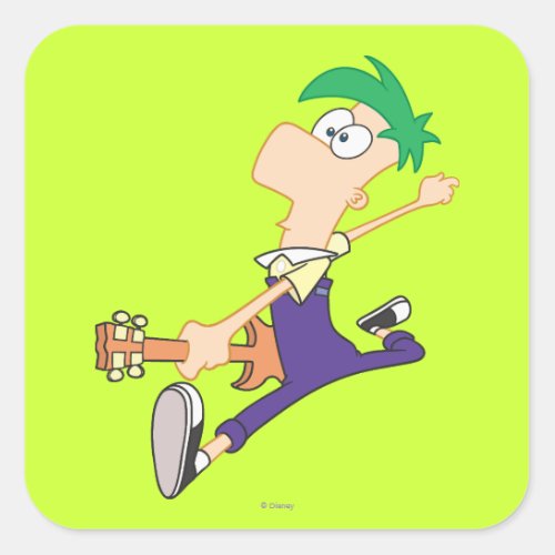 Ferb Rocking Out with Guitar Square Sticker