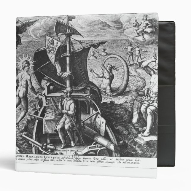 Ferdinand Magellan  on board his caravel, 1522 3 Ring Binder (Front/Inside)