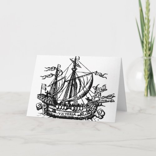 Ferdinand Magellans boat Victoria Card