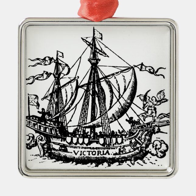 Ferdinand Magellan's boat 'Victoria' Metal Ornament (Front)