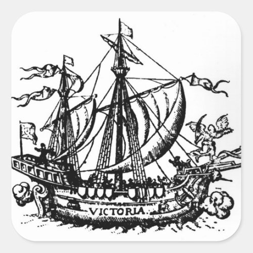 Ferdinand Magellans boat Victoria Square Sticker