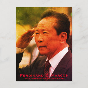 Ferdinand Marcos, Tenth President of Philippines Holiday Postcard