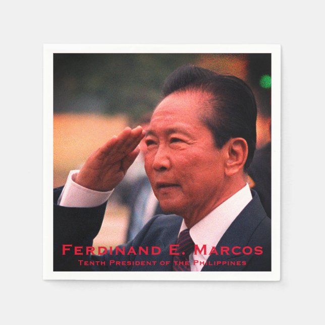 Ferdinand Marcos, Tenth President of Philippines Napkins (Front)