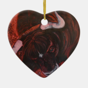 Ferdinand the bull ceramic ornament
