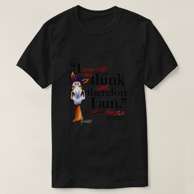 Fergus the Horse Descartes (black) Classic T-Shirt (Design Front)