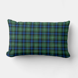 Ferguson Clan Bright Green and Blue Tartan Lumbar Pillow