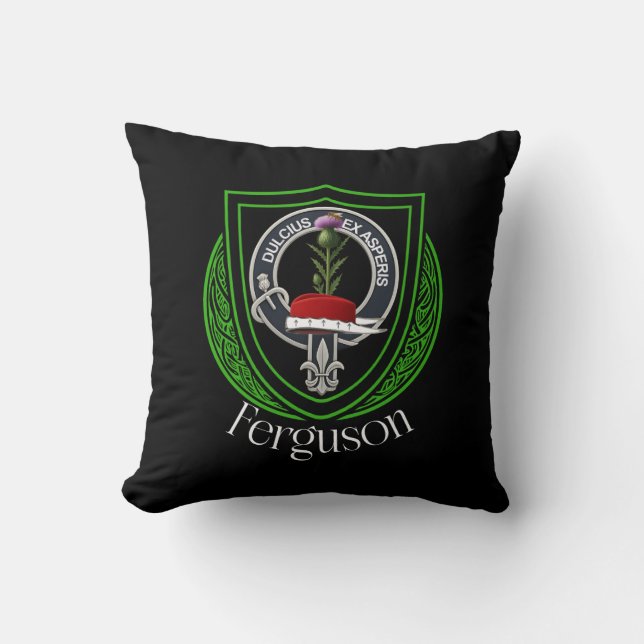 Ferguson Scottish Clan Crest Throw Pillow (Front)