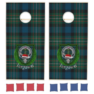 Ferguson Scottish Clan Tartan and Crest Cornhole Set