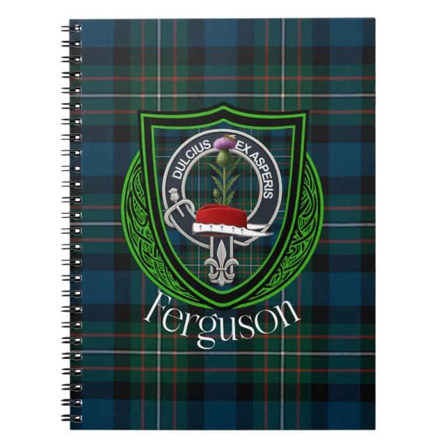 Ferguson Scottish Clan Tartan & Crest Notebook (Front)